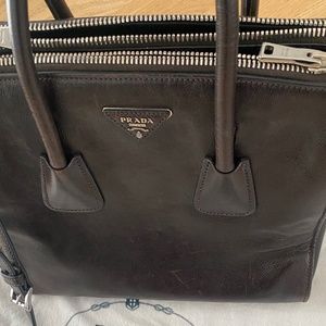 PRADA Large Saffiano Lux Galleria Double Zip Tote